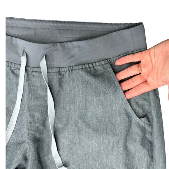 Figs Technical Collection Gray Zamora Jogger Scrub Pants Size L Drawstring Waist - Picture 10 of 11